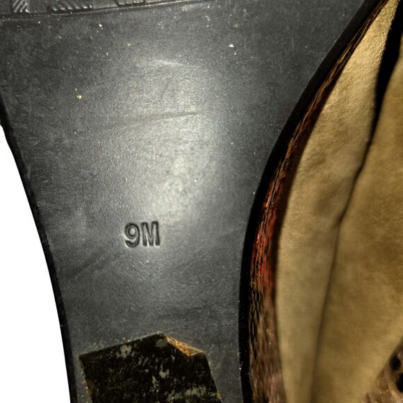 J. Renee 9 Women's Flat Shoes Snakeskin Print Bows Closed Toe - Picture 7 of 9